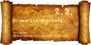 Kramarits Nikolett névjegykártya